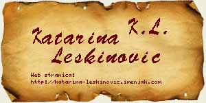 Katarina Leškinović vizit kartica